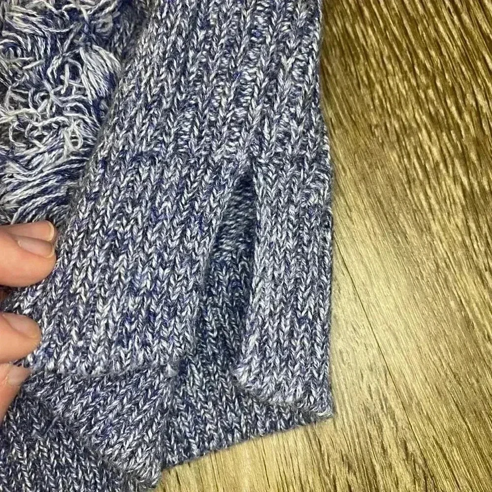 Womens Bass Blue Ruffle Front Sweater - S - Picture 3 of 5